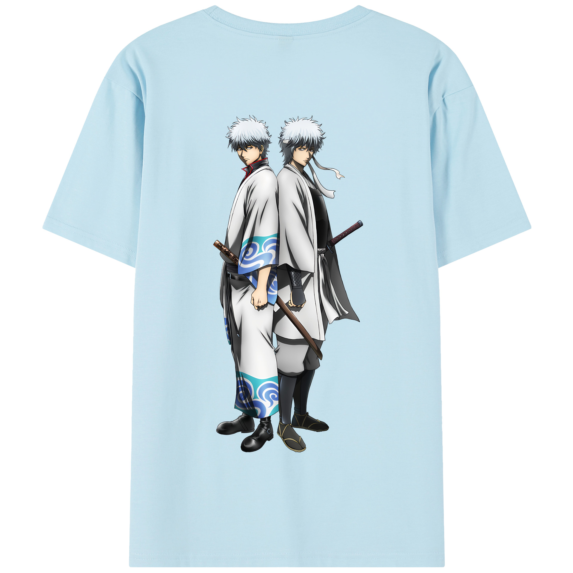 （画像用） ぎんたま 坂田銀時（さかたぎんとき） 神楽 志村新八（しむら しんぱち） GINTAMA Sakata Gintoki Kagura Shimura Shinpachi 綿100％半袖Tシャツ（背面プリント）
